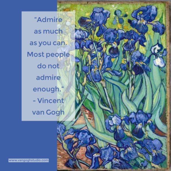 "Admire as much as you can. Most people do not admire enough." - Vincent van Gogh
